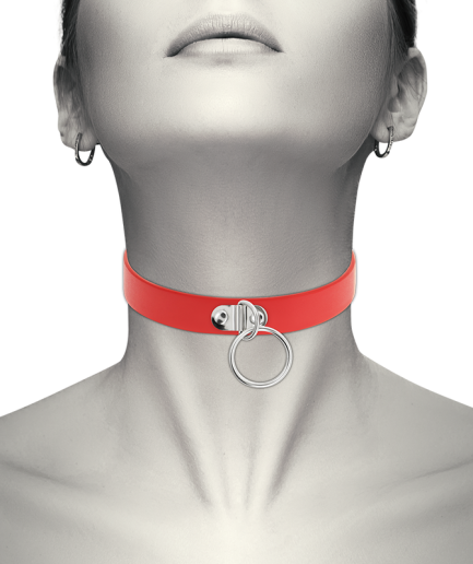COQUETTE CHIC DESIRE - COLLAR CUERO VEGANO ROJO ACCESORIO WOMAN FETISH