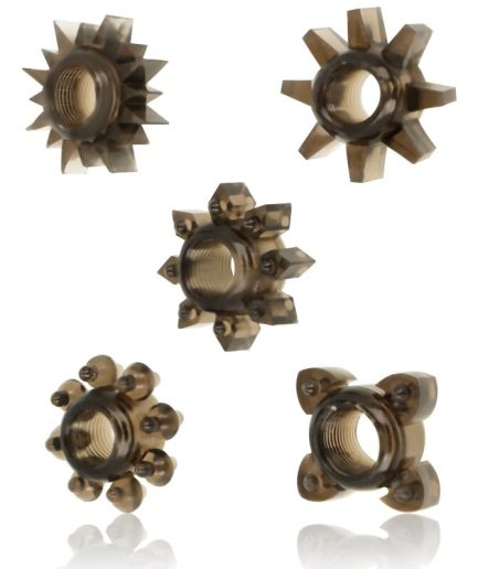 OHMAMA - SET 5 ANILLOS SILICONA TESTICULOS Y PENE