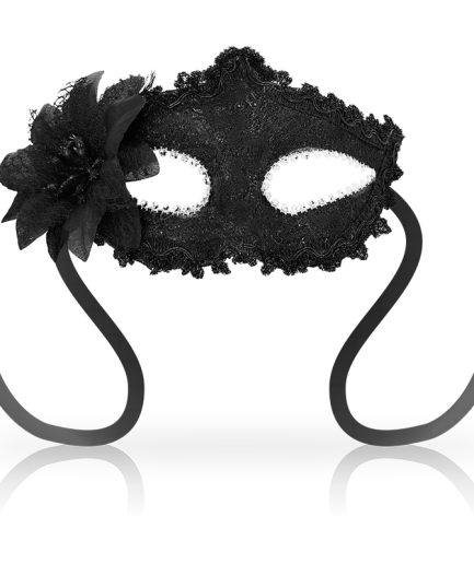 OHMAMA - MASKS ANTIZAZ ESTILO VENECIANO FLOR LATERAL - NEGRA