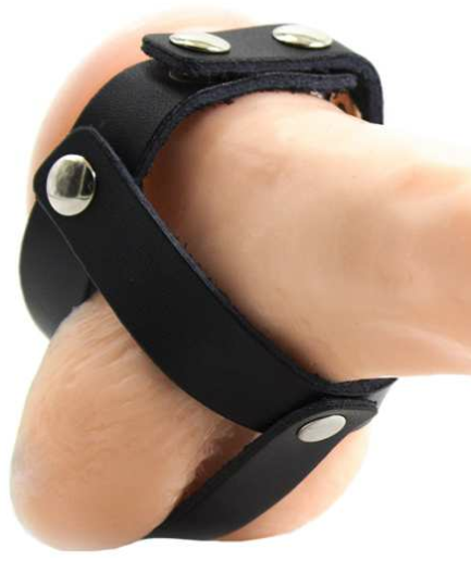 OHMAMA FETISH - FUNDA CUERO DE CASTIDAD PARA TESTICULOS