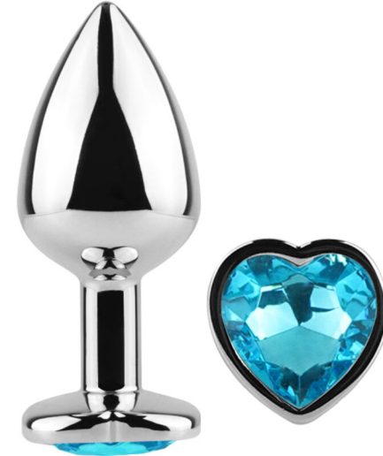 SECRETPLAY - METAL BUTT PLUG CORAZÓN AZUL TALLA S 7 CM