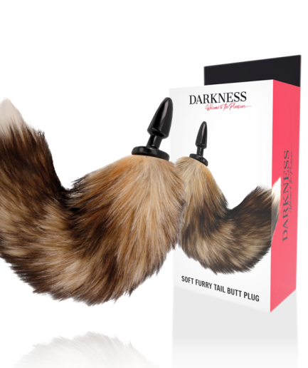 DARKNESS - COLA NATURAL CON PLUG ANAL SILICONA 10 CM