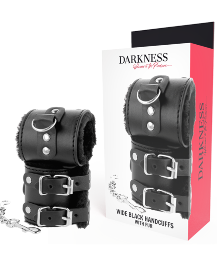 DARKNESS - ESPOSAS CUERO CON FORRO AJUSTABLES NEGRO