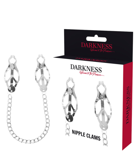DARKNESS - ABRAZADERA PEZONES METAL CON CADENA
