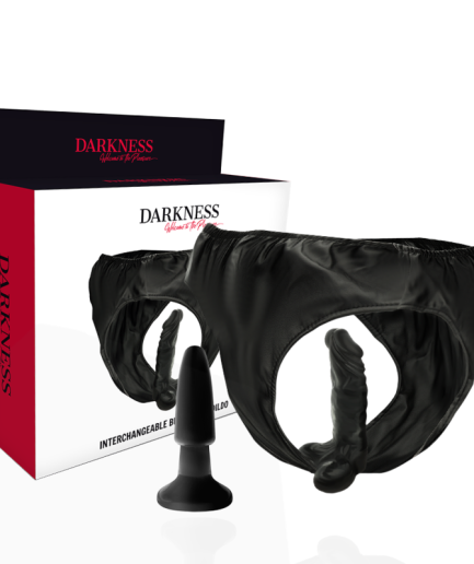 DARKNESS - PANTIES CON PLUG Y DILDO INTERCAMBIABLE