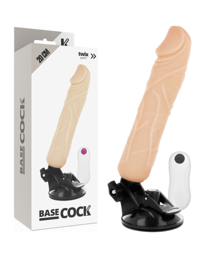 BASECOCK - VIBRADOR REALISTICO CONTROL REMOTO NATURAL 20 CM -O- 4 CM