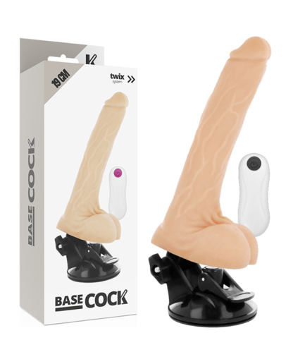 BASECOCK - VIBRADOR REALISTICO CONTROL REMOTO NATURAL 19 CM -O- 4 CM