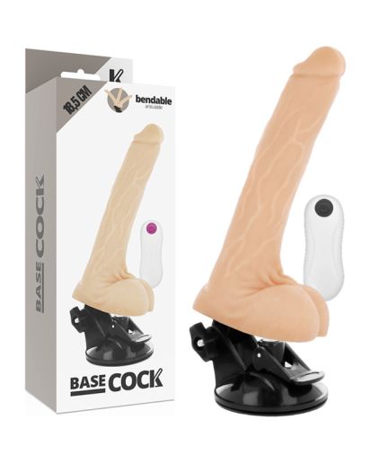 BASECOCK - VIBRADOR ARTICULABLE CONTROL REMOTO NATURAL 18.5 CM -O- 4 CM