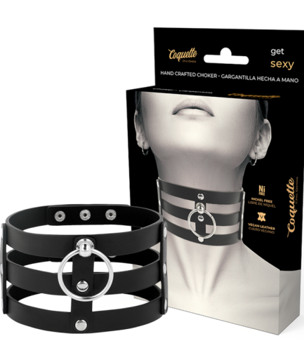 COQUETTE CHIC DESIRE - CHOKER CUERO VEGANO ESTILO FETISH