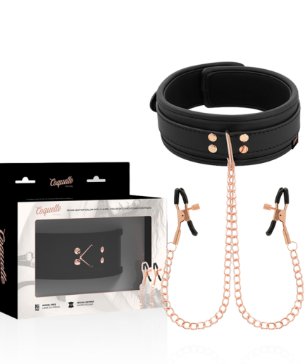 COQUETTE CHIC DESIRE - FANTASY COLLAR CON PINZAS PEZONES CON FORRO DE NEOPRENO