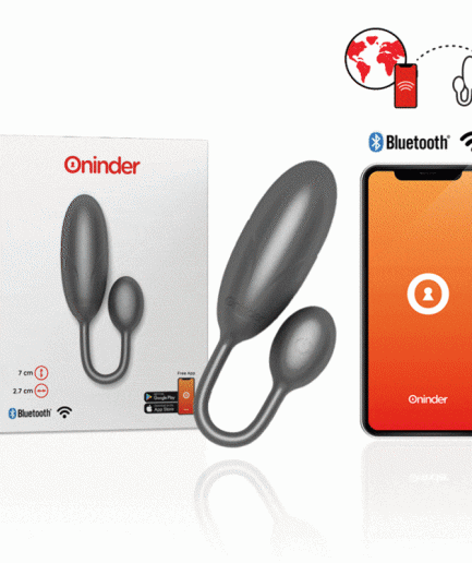 ONINDER - DENVER HUEVO VIBRADOR NEGRO 7 X 2.7 CM - APP GRATUITA