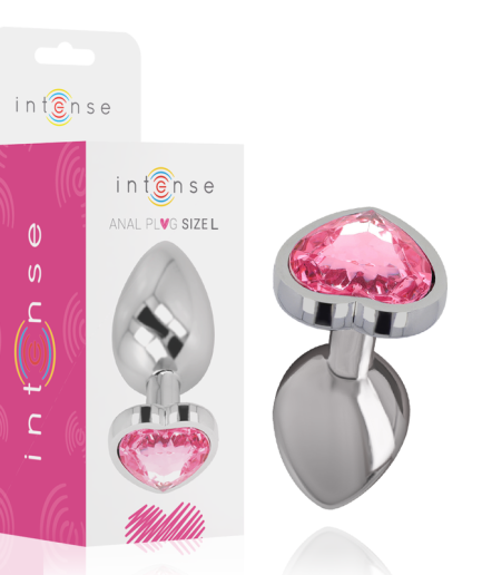 INTENSE - PLUG ANAL METAL ALUMINIO CORAZÓN ROSA TALLA L