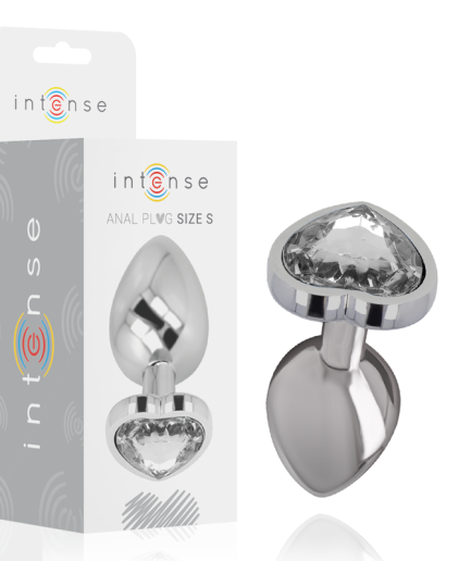 INTENSE - PLUG ANAL METAL ALUMINIO CORAZÓN BLANCO TALLA S