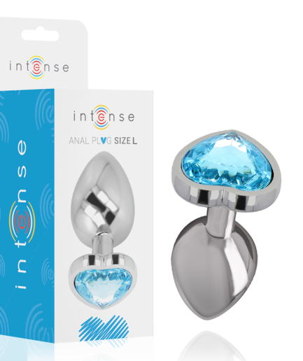 INTENSE - PLUG ANAL METAL ALUMINIO CORAZÓN AZUL TALLA L