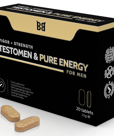 BLACK BULL - TESTOMEN & PURE ENERGY POTENCIADOR PARA HOMBRE 20 CÁPSULAS