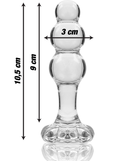 NEBULA SERIES BY IBIZA - MODELO 1 PLUG CRISTAL BOROSILICATO TRANSPARENTE 10.5 CM -O- 3 CM