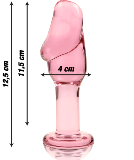 NEBULA SERIES BY IBIZA - MODELO 6 PLUG CRISTAL BOROSILICATO ROSA 12.5 CM -O- 4 CM
