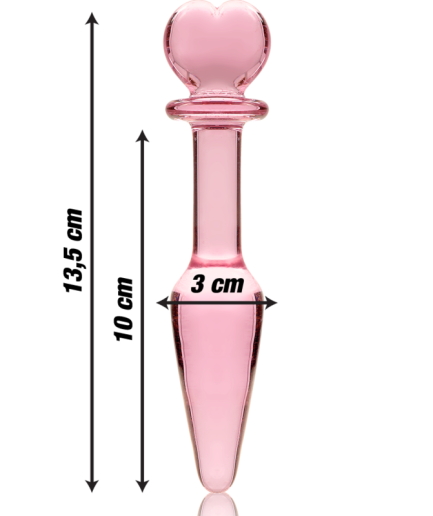 NEBULA SERIES BY IBIZA - MODELO 7 PLUG CRISTAL BOROSILICATO ROSA 13.5 CM -O- 3 CM