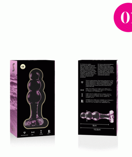NEBULA SERIES BY IBIZA - MODELO 1 PLUG CRISTAL BOROSILICATO ROSA 10.5 CM -O- 3 CM
