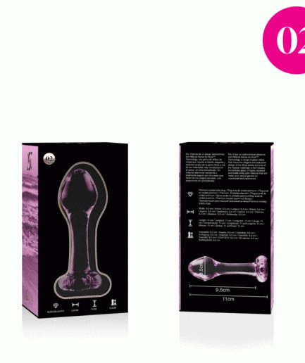 NEBULA SERIES BY IBIZA - MODELO 2 PLUG CRISTAL BOROSILICATO ROSA 11 CM -O- 3.5 CM