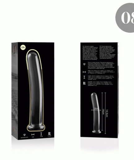 NEBULA SERIES BY IBIZA - MODELO 8 DILDO CRISTAL BOROSILICATO TRANSPARENTE 14.5 CM -O- 2 CM