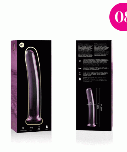 NEBULA SERIES BY IBIZA - MODELO 8 DILDO CRISTAL BOROSILICATO ROSA 14.5 CM -O- 2 CM