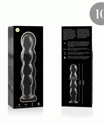 NEBULA SERIES BY IBIZA - MODELO 10 DILDO CRISTAL BOROSILICATO TRANSPARENTE 16.5 CM -O- 3.5 CM