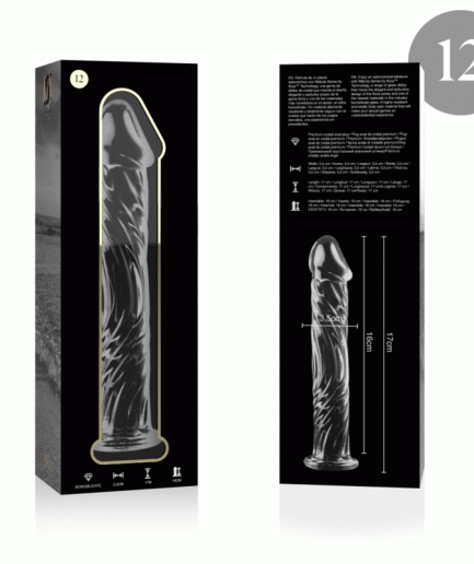NEBULA SERIES BY IBIZA - MODELO 12 DILDO CRISTAL BOROSILICATO TRANSPARENTE 17 CM -O- 3.5 CM