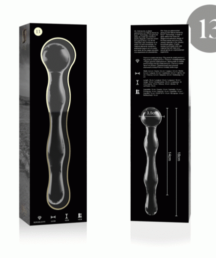 NEBULA SERIES BY IBIZA - MODELO 13 DILDO CRISTAL BOROSILICATO TRANSPARENTE 18 CM -O- 3.5 CM