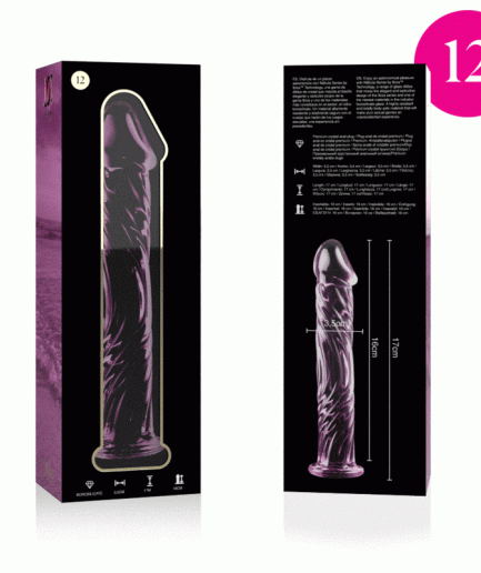 NEBULA SERIES BY IBIZA - MODELO 12 DILDO CRISTAL BOROSILICATO ROSA 17 CM -O- 3.5 CM