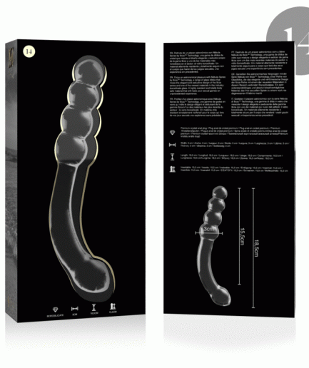 NEBULA SERIES BY IBIZA - MODELO 14 DILDO CRISTAL BOROSILICATO TRANSPARENTE 18.5 CM -O- 3 CM