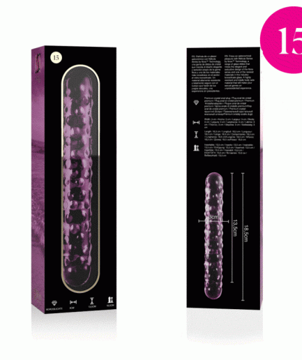 NEBULA SERIES BY IBIZA - MODELO 15 DILDO CRISTAL BOROSILICATO ROSA 18.5 CM -O- 3 CM