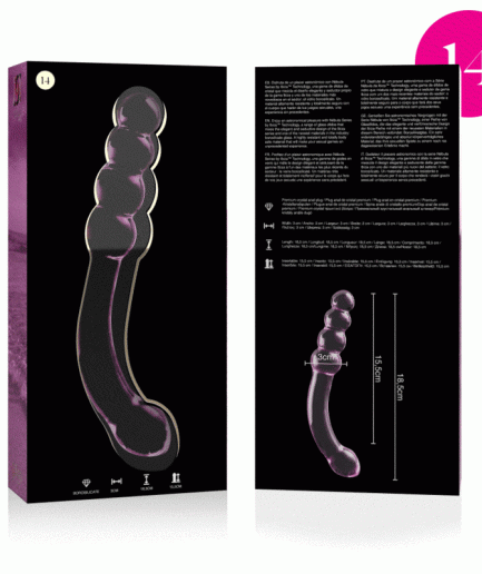 NEBULA SERIES BY IBIZA - MODELO 14 DILDO CRISTAL BOROSILICATO ROSA 18.5 CM -O- 3 CM