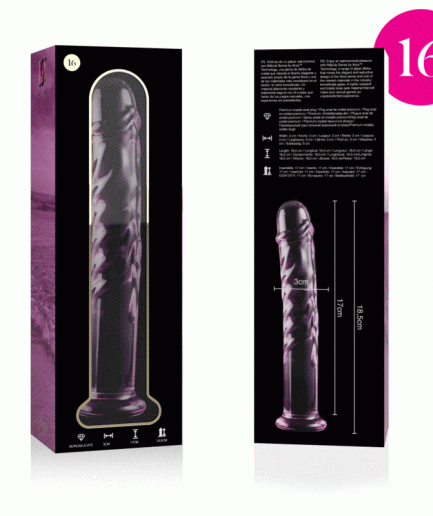 NEBULA SERIES BY IBIZA - MODELO 16 DILDO CRISTAL BOROSILICATO ROSA 18.5 CM -O- 3 CM
