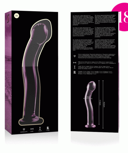 NEBULA SERIES BY IBIZA - MODELO 18 DILDO CRISTAL BOROSILICATO ROSA 18.5 CM -O- 3.5 CM