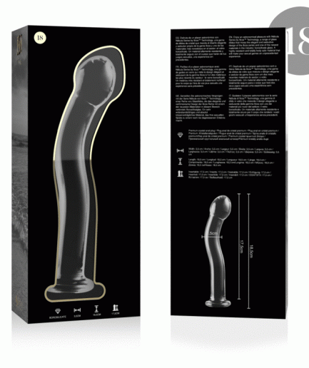 NEBULA SERIES BY IBIZA - MODELO 18 DILDO CRISTAL BOROSILICATO TRANSPARENTE 18.5 CM -O- 3.5 CM