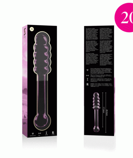 NEBULA SERIES BY IBIZA - MODELO 20 DILDO CRISTAL BOROSILICATO ROSA 20.5 CM -O- 3 CM