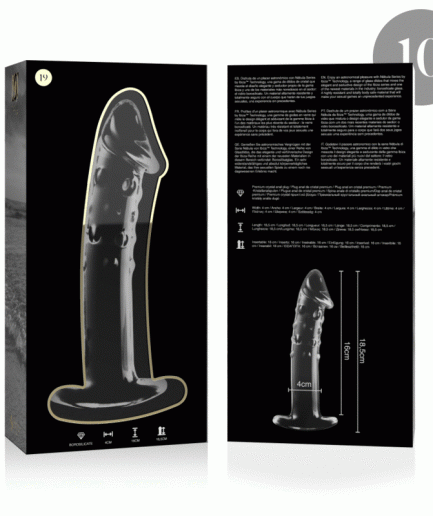 NEBULA SERIES BY IBIZA - MODELO 19 DILDO CRISTAL BOROSILICATO TRANSPARENTE 18.5 CM -O- 4 CM