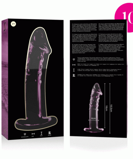NEBULA SERIES BY IBIZA - MODELO 19 DILDO CRISTAL BOROSILICATO ROSA 18.5 CM -O- 4 CM