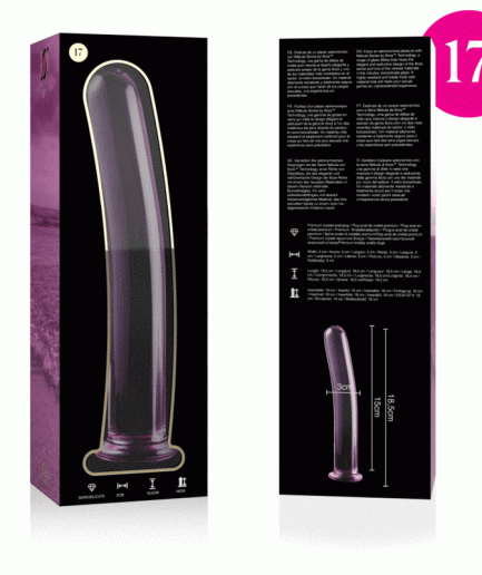 NEBULA SERIES BY IBIZA - MODELO 17 DILDO CRISTAL BOROSILICATO ROSA 18.5 CM -O- 3 CM