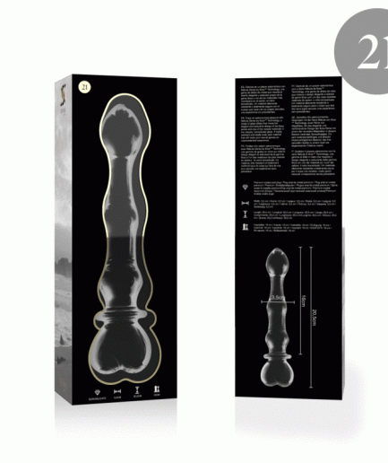 NEBULA SERIES BY IBIZA - MODELO 21 DILDO CRISTAL BOROSILICATO TRANSPARENTE 20.5 CM -O- 3.5 CM