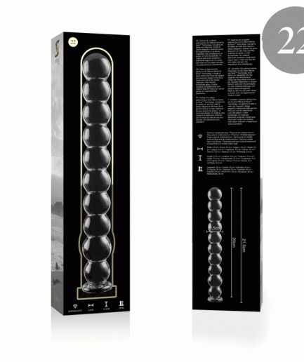 NEBULA SERIES BY IBIZA - MODELO 22 DILDO CRISTAL BOROSILICATO TRANSPARENTE 21.5 CM -O- 2.5 CM