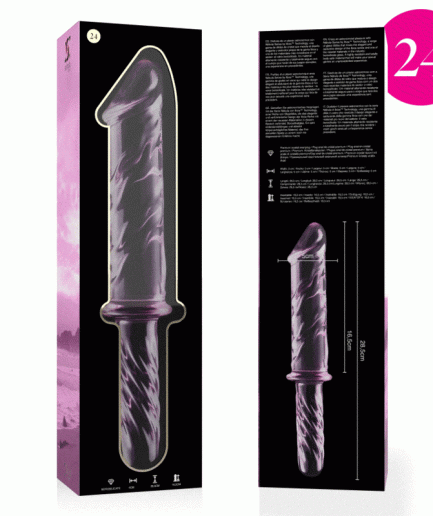 NEBULA SERIES BY IBIZA - MODELO 24 DILDO CRISTAL BOROSILICATO ROSA 28.5 CM -O- 5 CM