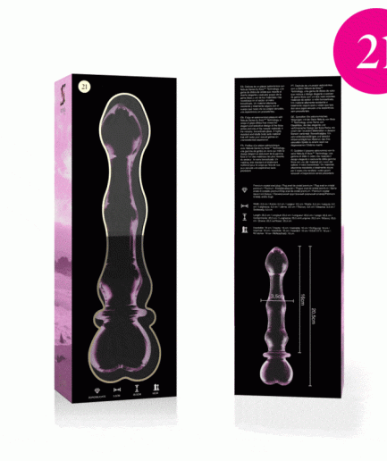 NEBULA SERIES BY IBIZA - MODELO 21 DILDO CRISTAL BOROSILICATO ROSA 20.5 CM -O- 3.5 CM