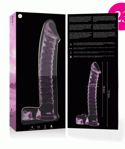 NEBULA SERIES BY IBIZA - MODELO 23 DILDO CRISTAL BOROSILICATO ROSA 21.5 CM -O- 4 CM