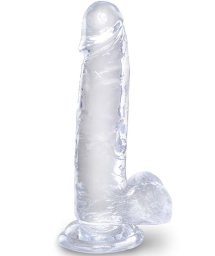 KING COCK - CLEAR PENE REALISTICO CON TESTICULOS 15.2 CM TRANSPARENTE