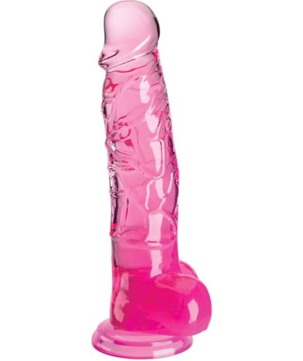 KING COCK - CLEAR PENE REALISTICO CON TESTICULOS 16.5 CM ROSA