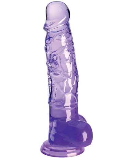 KING COCK - CLEAR PENE REALISTICO CON TESTICULOS 16.5 CM MORADO