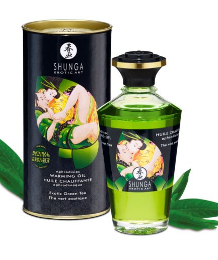 SHUNGA - ACEITE MASAJE EFECTO CALOR TE VERDE ORGANICO 100 ML