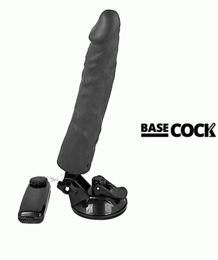 BASECOCK - VIBRADOR REALISTICO CONTROL REMOTO NEGRO 21 CM -O- 4 CM